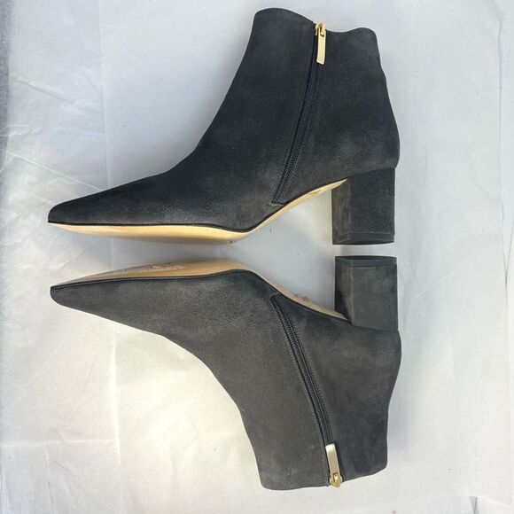 New L’AGENCE  Women Jeanne Pointed Toe
Graphite Gray Brown Suede Bootie - Picture 3 of 11